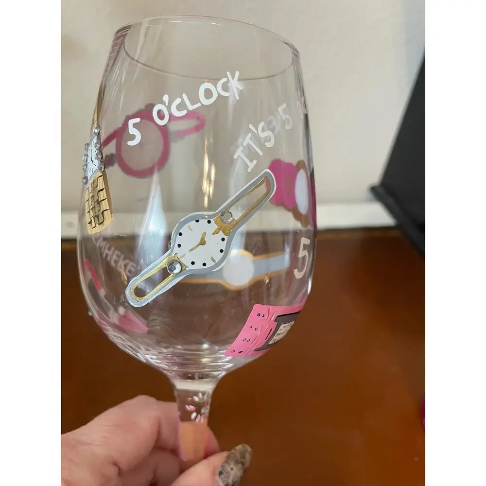 NWT Lolita Wine Glass It’s 5’Oclock Somewhere